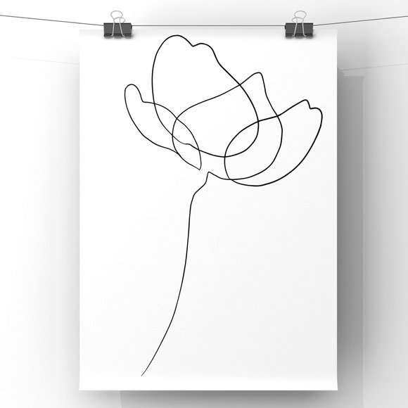 ✨NEW✨Original 8x10 Illustration Minimalist Flower Art Print Un… - Picture 2 of 3